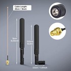 Dual Band Wifi 2 4ghz 5ghz 5 8ghz 8dbi Rp-sma Male Antenna 20cm 8 Inch Rg178 U f