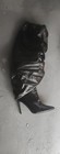 Fashion Nova Black Faux Leather Over-the-knee Pointed Toe Cargo Boots Size 10