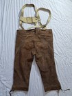 Men Traditional Leather Oktoberfest Lederhosen Brown Tyrolean Austria Bavaria