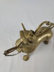 19th Century Antique Aquamanile Brass Bronze Lion Figure Oil Lamp Cigar Lighter