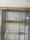 Antique Prairie Style Leaded Stained Glass Window Wood Frame Geometric Salvage