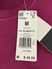 Adidas Womens Essentials 3-stripes Fleece Crew Neck Sweatshirt Pink  Medium Nwt