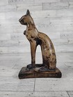Vintage Egyptian Cat Figurine Statue Bastet Anubis Cat Made In Egypt 7 