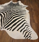Zebra Xlarge  Premium Natural Brazilian Cowhide Rug  hair-on   70 x84  