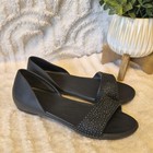 Crocs Lina Embellished D   orsay Flats Black Sandals Jeweled Women s Size 7