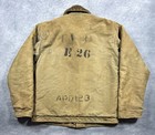 Vintage Us Navy N-1 Deck Jacket Men s Khaki Size M 40s Ww2 Alpaca Lined Stencil