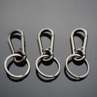 3pcs Keychain Key Ring Carabiner Clip Keyring Chain Fob Holder - Gun Metal Black