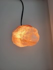 Himalayan Crystal Rock Salt Lamp  7-8  Pink Natural Rock  Wood Base  Dimmer Swit