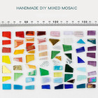 Teal Mixed Irregular Mosaic Glass Mosaic Tiles Pieces  300 Grams Mosaic Diy Set