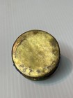 Antique Vintage Lidded Round Trinket Snuff Pill Box Metal Filigree Stones Inlaid