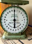 Vintage Green American Family Scale  1906 Model  25 Lb Scale  Working Condition