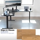 Vivo Black Electric 71  X 71  Curved Corner Stand Up Desk