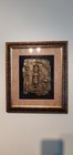Antique Nigerian Benin Bronze Relief Art Plaque Framed