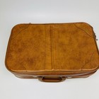 Vintage Suitcase Luggage Overnight Bag Case Carry On Soft Shell Vinyl No Key