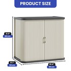 73 Gallon Outdoor Gray Storage Patio Deck Box Double Slide Door Lockable