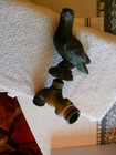 Vintage Solid Brass Bronze Patina Bird Faucet Outdoor Water Spigot Handle