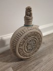 Vintage Aztec Liquor Bottle Mayan Calendar Tiki W cork 8  Tall See Pics