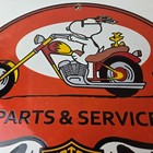 Vintage Harley Davidson Motorcycles Sign - Snoopy Porcelain Gas Pump Sign