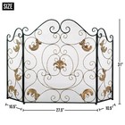 Gold Fleur-de-lis Decorative Fireplace Screen