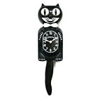 Black Kitty Cat Clock  3 4 Size  12 75  Free Battery Made In Usa Kit-cat Klock