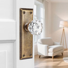 2 Pack Vintage Antique Brass Single Sided Crystal Dummy Door Knobs Interior