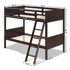 Wooden Twin Over Twin Bunk Beds Convertable 2 Individual Twin Beds Espresso