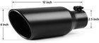 Exhaust Tip 2 5 Inch Inlet  2 5  Inlet 4  Outlet 12  Long Black Coated Finish Mu