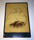 Antique Victorian Child Friends  Adorable Kid Sucking Thumb  Cabinet Card Photo 