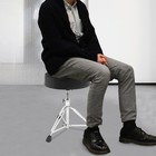 Height Adjust Black Drum Throne Thick Padded Seat Drummers Stool Guitar Chair