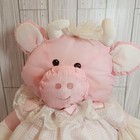 Vintage 1986 Fisher Price Puffalump 16  Pink Cow Lightweight Material Plush