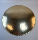 Vtg Arthur Armour Gold Anodized Hammered Aluminum Tray Round Pine Cone Trees Mcm