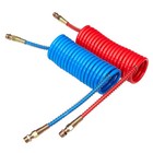 12  Red And Blue Coil Coiled Air Line Hose Set Trailer Brake 1 2  Fittings New