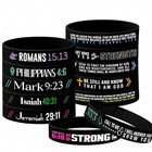  Bible Verse Bracelets     12-pack Jesus Scripture Christian Rubber Bracelets  