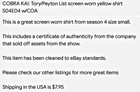 Cobra Kai  Tory peyton List Screen Worn Yellow Shirt S04e04 W coa