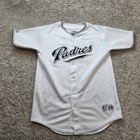 Vintage San Diego Padres Jersey Kids Small White Brian Giles 24 Mlb Majestic