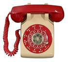Vintage Western Electric 500  Rotary Dial Phone Red And Tan