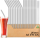 Reusable Stainless Steel Drinking Straws 18pcs Set With 2 Brushes For 20 Oz