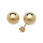 14k Yellow Gold Ball Push Back Earrings