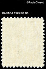 Canada 1949 Sc O3 King George Vi Official Mail 3   Op O h m s  Mnh Og Very Fine