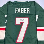 Autographed signed Brock Faber Minnesota Green Hockey Jersey Jsa Coa