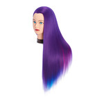 26 -28  Long Hair Mannequin Head Synthetic Fiber Hair Hairdresser Practice Styli