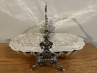Antique 19th Century Silver Plate Folding Shell Biscuit Bun Warmer Dish Vtg