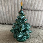 Vtg 70s Atlantic Mold Ceramic Lighted Christmas Tree 17    Doves Birds Scroll Base