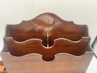 Vtg Tiered Mahogany Wood Desk Letter Rack Withh Secret Compartment