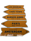 Veuve Clicquot Champagne Directional Bar Signs Paris Amsterdam Lot Of 5