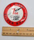 Vintage Coors Light Pinback Button Pin  tip A New 7oz Coors Light Silver Bullet 