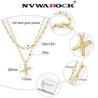 Bubble Letter Necklace For Women Balloon Initial Layered Necklaces 14k Gold - 06