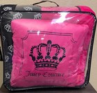 Juicy Couture Twin twin Xl Reversible Comforter Set Plush Pink black With Crowns