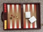 Vintage Mcm Bakelite Cardinal Backgammon Set Swirl Red   Butterscotch Complete