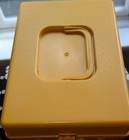 Vintage Wil-hold Harvest Gold Sewing Box Craft Organizer Woodgrain Lid 11x8x7